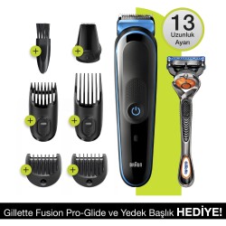 Braun MGK 5245 Erkek Bakım Kiti 7in1 Şekillendirici + Gillette Hediye - Braun