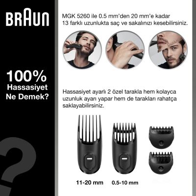 Braun MGK 5260 Erkek Bakım Kiti 8in1 Şekillendirici + Gillette Hediye - 2