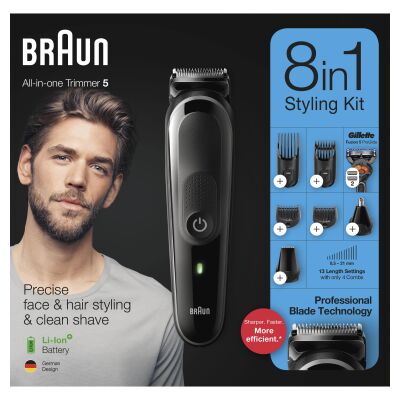Braun MGK 5260 Erkek Bakım Kiti 8in1 Şekillendirici + Gillette Hediye - 8
