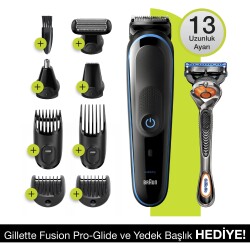 Braun MGK 5280 Erkek Bakım Kiti 9in1 Şekillendirici + Gillette Hediye - Braun