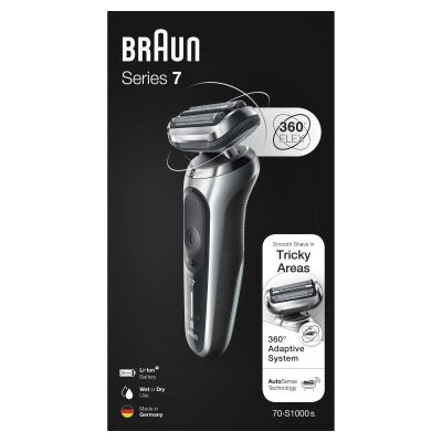 Braun Seri 7 S1000s Kablosuz Tıraş Makinası, AutoSence, 360° Flex, EasyClick, Islak & Kuru - 7