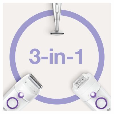 Braun Silk-épil 5 5825 3'ü 1 Arada Kablolu Kuru Kullanım Epilatör + Bikini Trimmer - 3