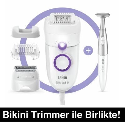 Braun Silk-épil 5 5825 3'ü 1 Arada Kablolu Kuru Kullanım Epilatör + Bikini Trimmer - 9