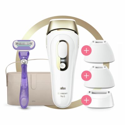 Braun Silk·Expert Pro5 PL5347 Yeni Nesil IPL 400.000 Atımlı IPL 3 Başlıklı Tüy Alma Cihazı - 1