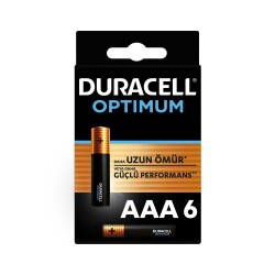 Duracell Optimum AAA Alkalin Pil, 1,5 V LR03 MN2400, 6’lı paket - 1