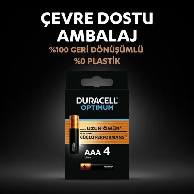 Duracell Optimum AAA Alkalin Pil, 1,5 V LR03 MN2400, 6’lı paket - 6