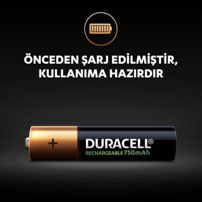 Duracell Şarj Edilebilir AAA 750mAh Piller, 2’li paket - 3