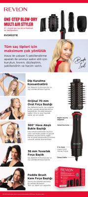 Revlon One Step Blow Dry Multi Air Styler 5'i 1 Arada Saç Kurutma Makinesi ve Şekillendirici RVDR5371E - 9